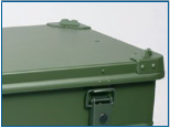 Aluminum box powdercoated in RAL 6031 F9 NATO green