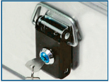 Aluminium case - Cylinder lock fitted in toggle lock