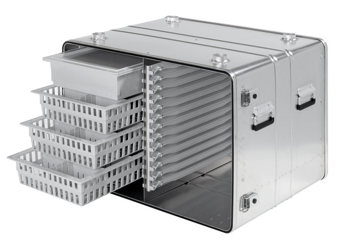 Contenedor modular de aluminio como caja médica