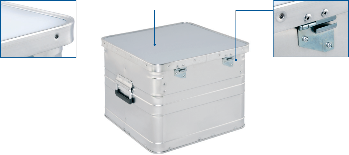 Aluminium archiving box - Office box BB 345 rear view