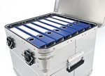 Aluminium archiving box for up to 7 narrow folders of 50 mm