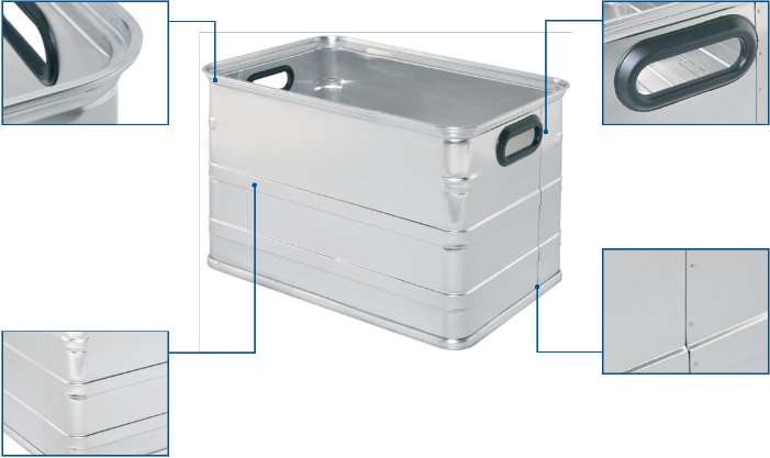 Aluminium case - UL 345 Alu Container top view